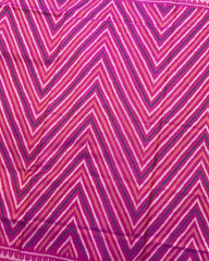 Pink Zig Zag Lining Patola Saree