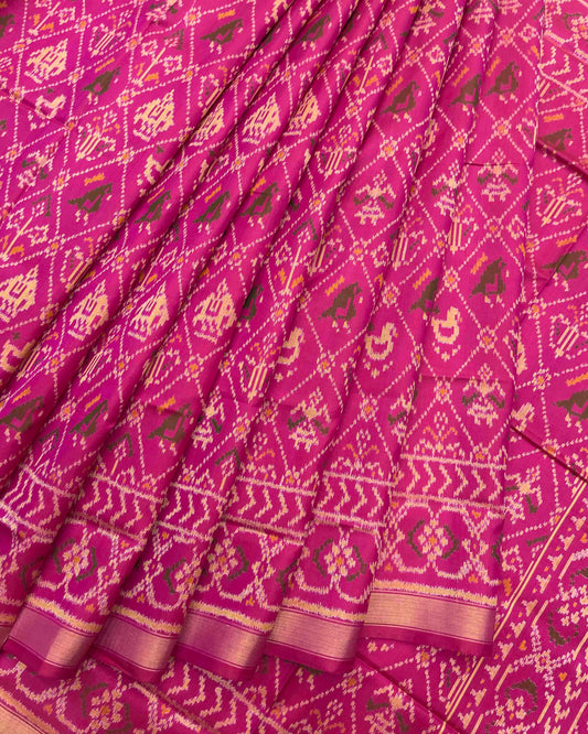 Pink Narikunj Patola Saree