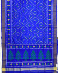 Blue Panchanda Bandhej Design Patola Saree