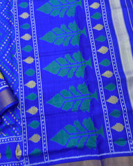 Blue Panchanda Bandhej Design Patola Saree