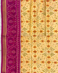 Pink & Light Yellow New Navratan Design Patola Saree