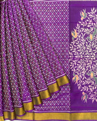 Purple Booty Design Patola Saree