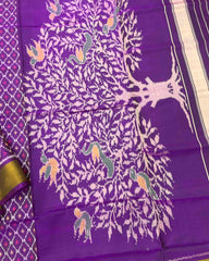 Purple Booty Design Patola Saree