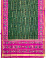 Pink & Green Booty Design Patola Saree