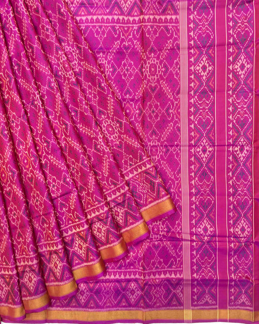 Pink Manekchowk Patola Saree