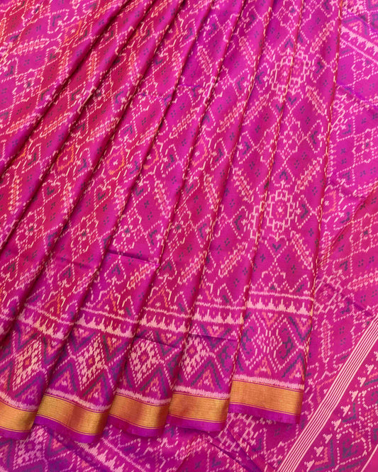 Pink Manekchowk Patola Saree