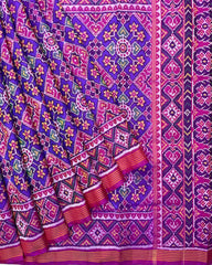 Pink & Blue Navratan Patola Saree