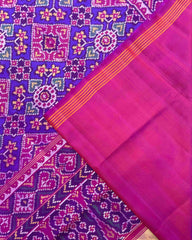 Pink & Blue Navratan Patola Saree