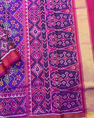 Pink & Blue Navratan Patola Saree