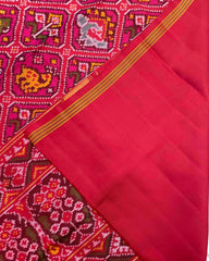 Red & Pink Narikunj Patola Saree