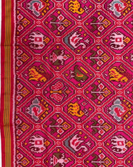 Red & Pink Narikunj Patola Saree