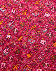 Red & Pink Narikunj Patola Saree