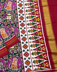 Red & Pink Chhabdi Narikunj Patola Saree