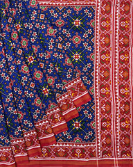 Red & Blue Navratan Patola Saree