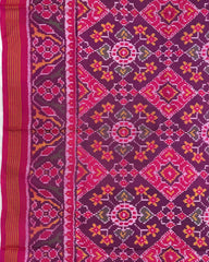 Pink & Purple Navratan Manekchowk Mix Patola Saree