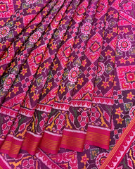 Pink & Purple Navratan Manekchowk Mix Patola Saree