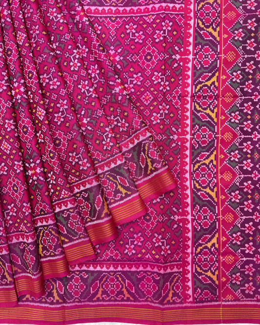 Pink Navratan Patola Saree