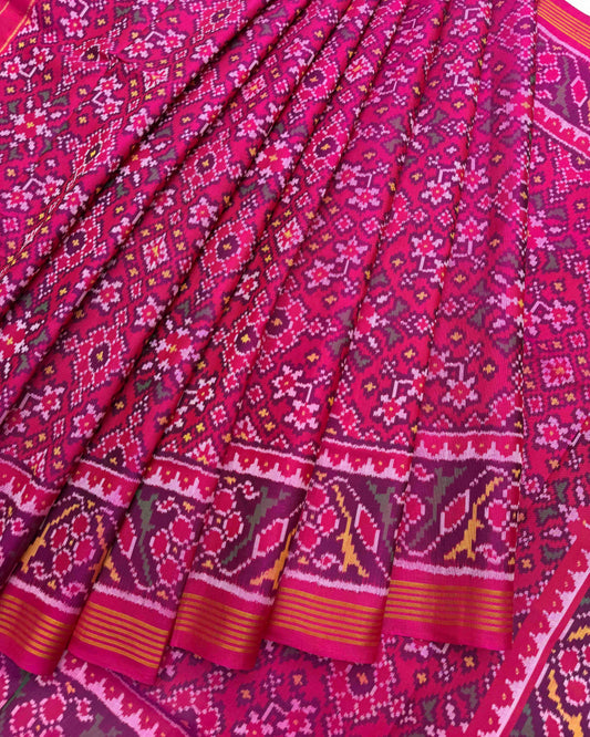 Pink Navratan Patola Saree