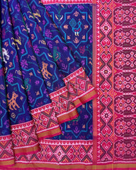 Pink & Blue Star Narikunj Patola Saree