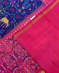 Pink & Blue Star Narikunj Patola Saree