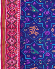 Pink & Blue Star Narikunj Patola Saree