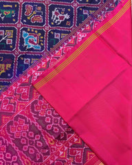 Pink & Blue Narikunj Patola Saree