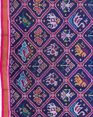 Pink & Blue Narikunj Patola Saree