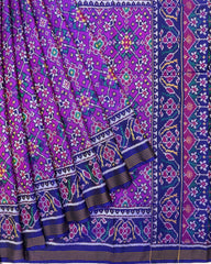 Blue & Purple Navratan Patola Saree