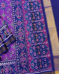 Blue & Purple Navratan Patola Saree