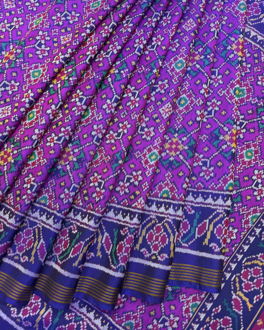 Blue & Purple Navratan Patola Saree