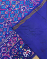 Blue & Turquoise Manekchowk Patola Saree