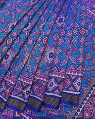 Blue & Turquoise Manekchowk Patola Saree