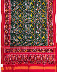 Red & Green Narikunj Patola Saree