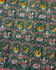 Red & Green Narikunj Patola Saree