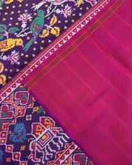 Pink & Purple Fancy Parrot Twill Patola Saree