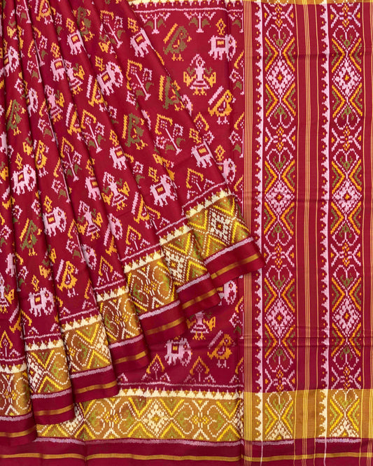 Red Narikunj Patola Saree