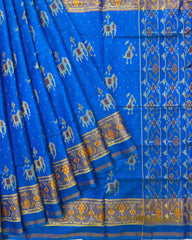 Sky Blue Narikunj Doted Patola Saree