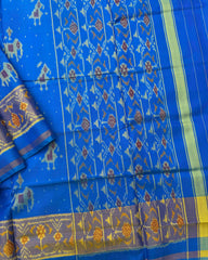 Sky Blue Narikunj Doted Patola Saree