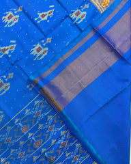 Sky Blue Narikunj Doted Patola Saree