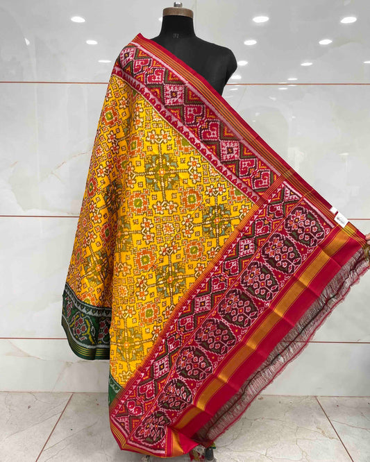 Yellow Ganga Jamuna Navratan Patola Dupatta