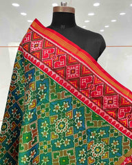 Blue Ganga Jamuna Navratan Manekchowk Mix Patola Dupatta