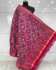 Pink & Purple Flower Patola Dupatta