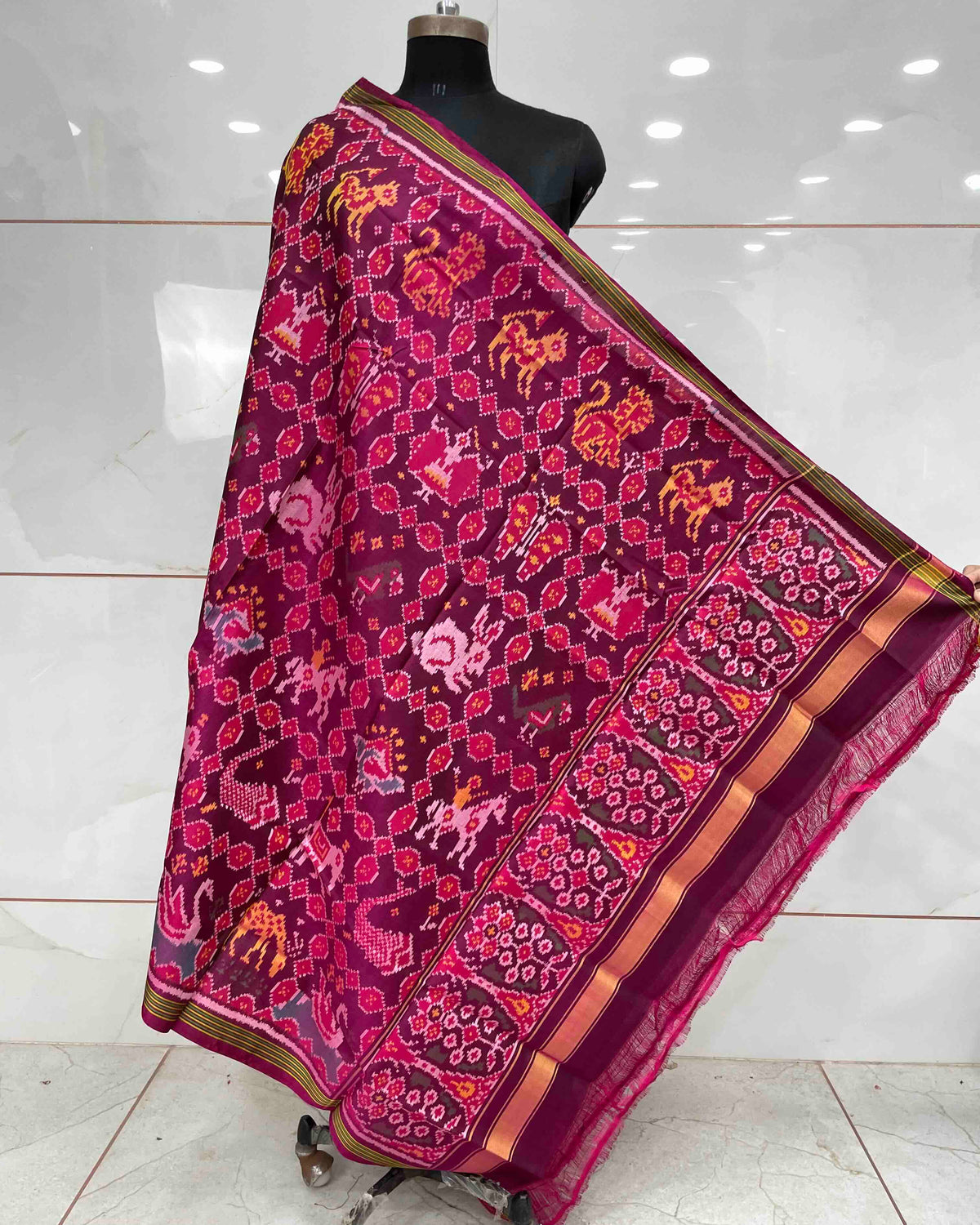 Pink & Purple Narikunj Patola Dupatta