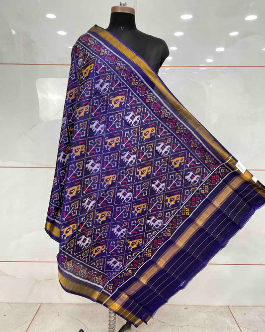 Blue Narikunj Patola Dupatta