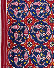 Red & Blue Fish Chhabdi Design Patola Dupatta