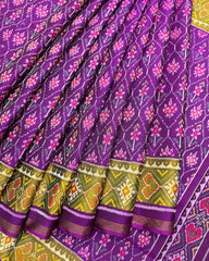 Purple Darambatt Design Patola Saree