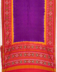 Red & Purple Bandhani Patola Saree