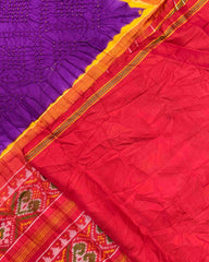 Red & Purple Bandhani Patola Saree