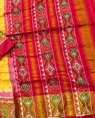 Red & Yellow Bandhani Patola Saree