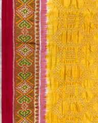 Red & Yellow Bandhani Patola Saree